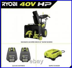 RYOBI 40V HP Brushless 22 2-Stage Cordless Snow Blower with Batteries And Charger
