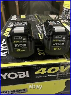 RYOBI 40V HP Whisper 21 in. Single-Stage Battery Snowblower 2-(6ah) battery