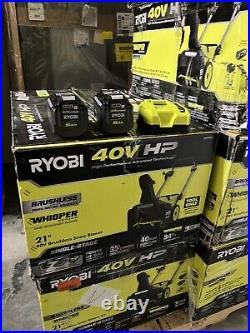 RYOBI 40V HP Whisper 21 in. Single-Stage Battery Snowblower 2-(6ah) battery