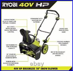 RYOBI Electric Snow Blower 40V 18 in 1-Stage (6ah) battery