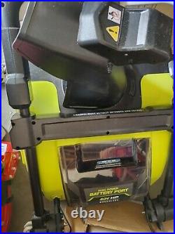 RYOBI RY40862VNM 40V Brushless 21 Cordless 1 Stage Snow Thrower, 2 batteries