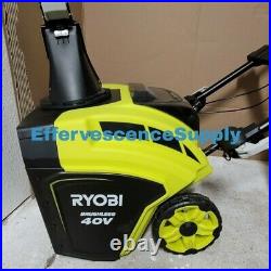 Ryobi 21 40V Brushless Cordless Electric Snow Blower RY40806 2 Batteries & Char