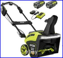 Ryobi 21 in. 40V Brushless Cordless Snow Blower RY40806 with 2 5Ah Batteries