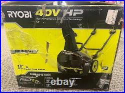 Ryobi 40V HP Brushless 18 in Single Stage Cordless Electric Snowblower RY40809BT