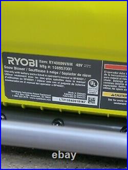 Ryobi RY40890VNM 40v Cordless Brushless 18 Snow Blower With6AH Battery DATED 2021