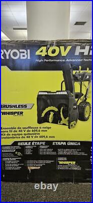 Ryobi Tools Ry40870 40v HP Brushless Whisper 24 Cordless Electric Snow Blowew