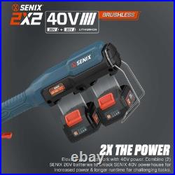 Senix 2X2 40V Max 21 Cordless Snow Thrower, Brushless 21X12X33