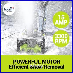 Snow Blower15A Motor, 20-Inch Electric Snow Blower, Electric Snow Shovel with 2