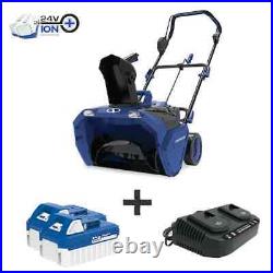 Snow Joe 24V-X2-20SB 20 Cordless Snow Blower 4.0AH x2 Batteries+Charger Blue