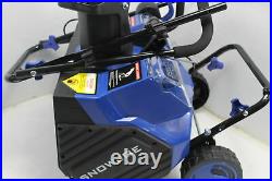 Snow Joe 24V-X2-SB18 18 Inch 48 Volt 4 Ah Cordless Snow Blower w Batteries Blue