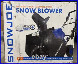 Snow Joe 24V-X2-SB18 48-Volt Ion+ Cordless Battery Snow Blower Kit, 18-inch