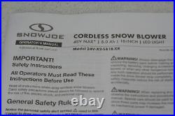 Snow Joe 24V-X2-SB18-XR 18 Inch 48 Volt Cordless Snow Blower Kit w 2 Batteries