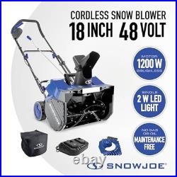 Snow Joe 24v Cordless Snow Blower 18 Clearing Batteries Charger, Blue