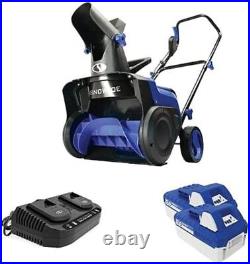 Snow Joe 48-Volt IONMAX Cordless Single-Stage Snow Blower Kit Black/Blue