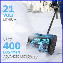 Snow Shovel 21V 13-Inch Cordless Snow Blower Battery Powered +2PCS Battery