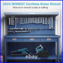 Snow Shovel 21V 13-Inch Cordless Snow Blower Battery Powered +2PCS Battery