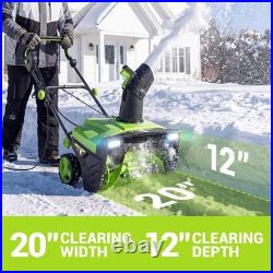 Steelite 20in 15A Corded Electric Snow Blower with LED Headlights 30 FT Distance