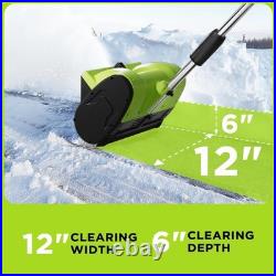 Steelite 21V 12 Inch Cordless Snow Shovel with 4.0-Ah Battery and Quick Charger