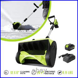 Steelite 21V 12 Inch Cordless Snow Shovel with 4.0-Ah Battery and Quick Charger