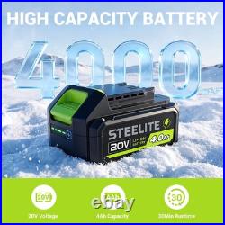 Steelite 21V 13 Cordless Snow Shovel Brushless with 4.0-Ah Battery and Charger