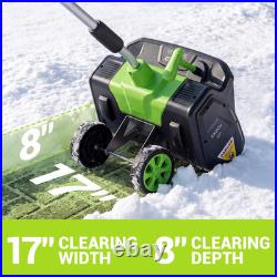 Steelite 42V(2x21V) 17in Cordless Snow Shovel on Wheels with 2x4.0 Ah Batteries