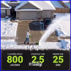 Steelite 42V(2x21V) 17in Cordless Snow Shovel on Wheels with 2x4.0 Ah Batteries