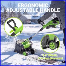 Steelite 42V(2x21V) 17in Cordless Snow Shovel on Wheels with 2x4.0 Ah Batteries