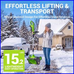 Steelite 42V(2x21V) 17in Cordless Snow Shovel on Wheels with 2x4.0 Ah Batteries