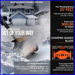SuperHandy Electric Snow Thrower & Shovel 20V 2Ah Cordless Battery System
