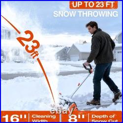 TaskStar 40V 16 Cordless Snow Shovel Kit 2x5.0 Ah Battery 23Ft Electric Thrower
