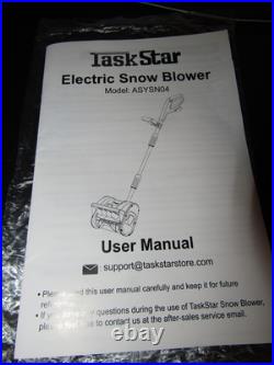TaskStar Cordless Snow Shovel 12 Electric Shovel 21V Battery 20Ft Throw