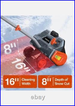 TaskStar Cordless Snow Shovel 16.5 Electric Shovel 2x5.0Ah Battery 23Ft Throw