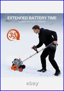 TaskStar Cordless Snow Shovel 16.5 Electric Shovel 2x5.0Ah Battery 23Ft Throw