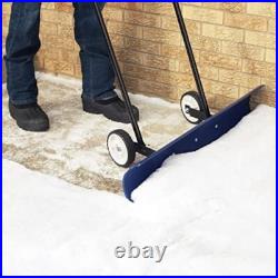 The Snowcaster 80snc 48-inch Bi-directional Wheeled Snow Shovel Pusher. 48x10.5