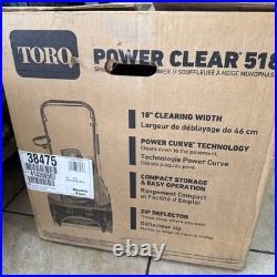 Toro Power Clear 518 18 99cc Single Stage Gas Snow Blower Push Auger Assist