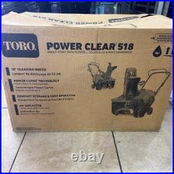 Toro Power Clear 518 18 99cc Single Stage Gas Snow Blower Push Auger Assist Toro Power Clear 518 18 99cc Single Stage Gas Snow Blower Push Auger Assist