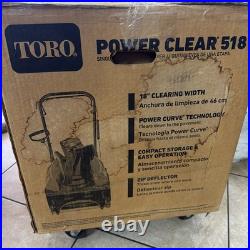Toro Power Clear 518 18 99cc Single Stage Gas Snow Blower Push Auger Assist