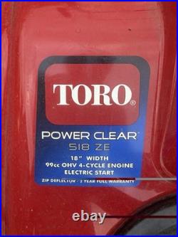 Toro Power Clear 518 ZE 18 Snow Blower 99cc 4-Cycle Electric Start