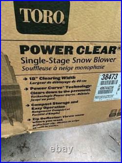Toro Power Clear 518 ZE Snow Blower 38473 with electric start