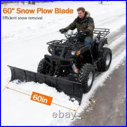 Universal 60in Snow Plow Blade Snow Plow Kit Heavy Duty Steel Push Snow Blade