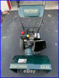 Used craftsman 24 snow blower 2 stage 5hp electric start & owners manual