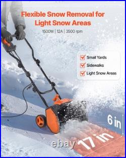 VEVOR 12A 17 in Electric Corded Snow Shovel 20 ft Throw Distance Snow Thrower
