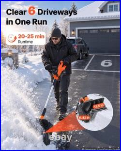 VEVOR 40V 13.5 Electric Snow Shovel Cordless 2 x 4.0Ah Battery 20 ft Snow Blow