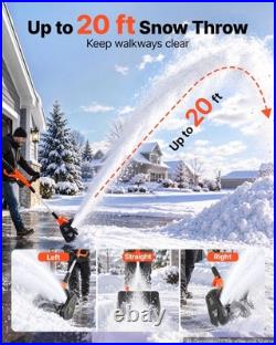 VEVOR 40V 13.5 Electric Snow Shovel Cordless 2 x 4.0Ah Battery 20 ft Snow Blow