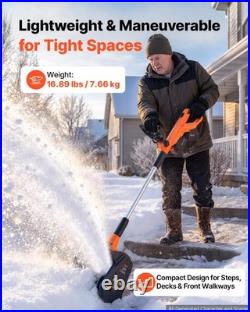 VEVOR 40V 13.5 Electric Snow Shovel Cordless 2 x 4.0Ah Battery 20 ft Snow Blow