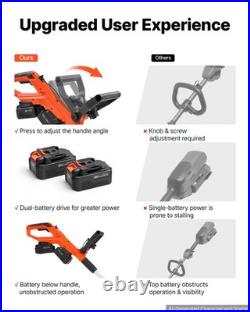 VEVOR 40V 13.5 Electric Snow Shovel Cordless 2 x 4.0Ah Battery 20 ft Snow Blow