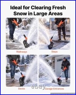 VEVOR 40V 13.5 Electric Snow Shovel Cordless 2 x 4.0Ah Battery 20 ft Snow Blow