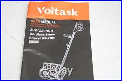 VOLTASK SS-20B Black Orange 20 Volt 12 Inch Cordless Snow Shovel w Battery