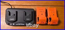 Voltask 24V Li-Ion Dual Port Charger + 2 Batteries 4.0Ah B-20-4 Open Box