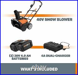 WG471 40V (2X20V) 20 Cordless PowerShare Snow Thrower with Brushless Motor